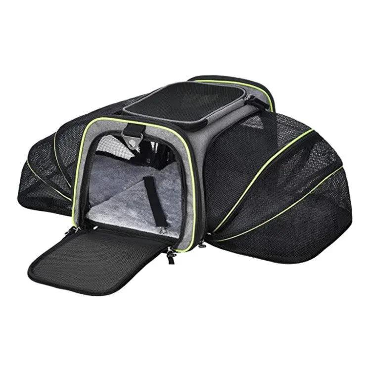 Pet Travel Haven: Expandable And Reflective Cat Carrier For Safe And Comfortable Journeys
