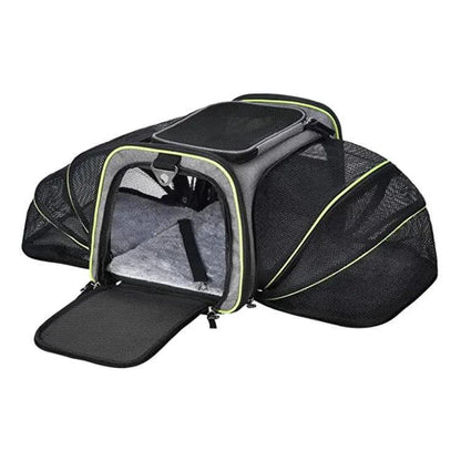 Pet Travel Haven: Expandable And Reflective Cat Carrier For Safe And Comfortable Journeys
