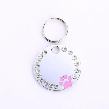 Personalized Round Metal Dog Tag Keychain