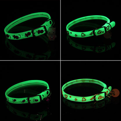 Luminous Bell Collar Dog Silicone Rubber Collar