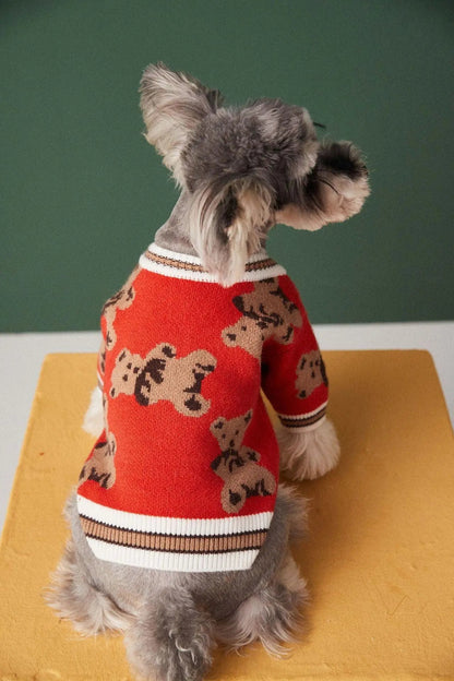 Preppy Paws V-Neck Striped Sweater - Cozy Winter Apparel For Dogs And Cats