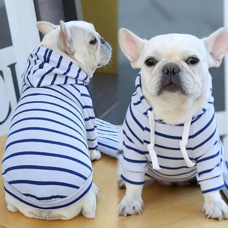 Striped Pet Dog Cat Hoodie Sweater - Stylish And Cozy Apparel For Your Furry Friend