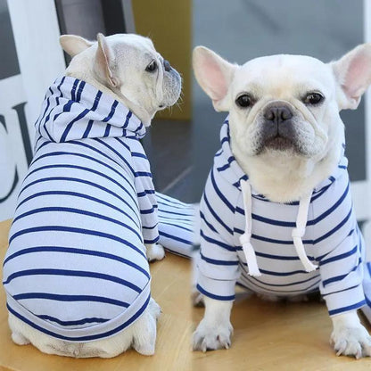 Striped Pet Dog Cat Hoodie Sweater - Stylish And Cozy Apparel For Your Furry Friend