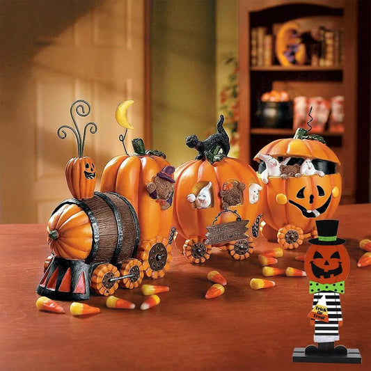 Halloween Pumpkin Man Witch Home Table Decoration petsiam