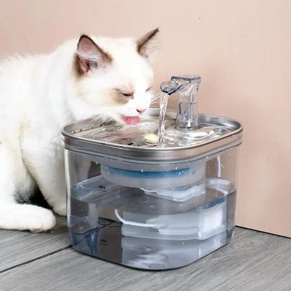 Pet Cat Dog Stainless Steel Automatic Water Dispenser Intelligent Fountain
