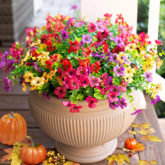 Artificial Outdoor UV-proof Decorative Simulation Green Plant Plastic Flowers petsiam