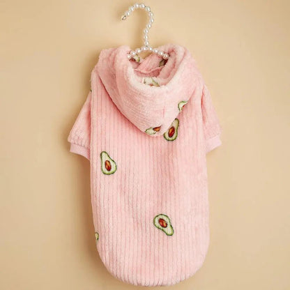 Fashionable Pet Avocado Print Hoodie For Cats And Dogs
