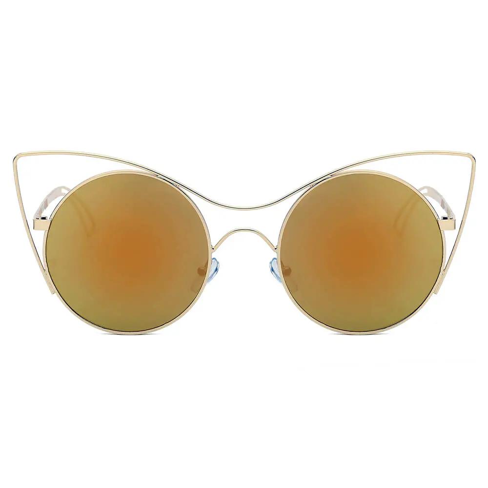 GERING | Women Round High Pointed Cat Eye Sunglasses