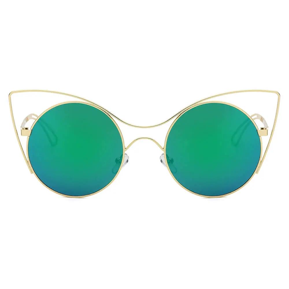 GERING | Women Round High Pointed Cat Eye Sunglasses
