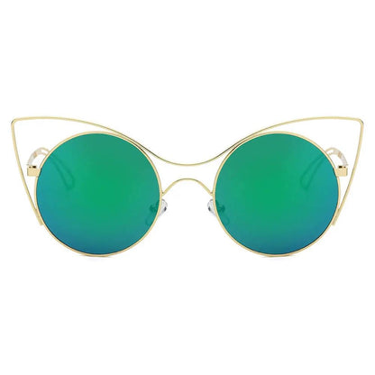 GERING | Women Round High Pointed Cat Eye Sunglasses