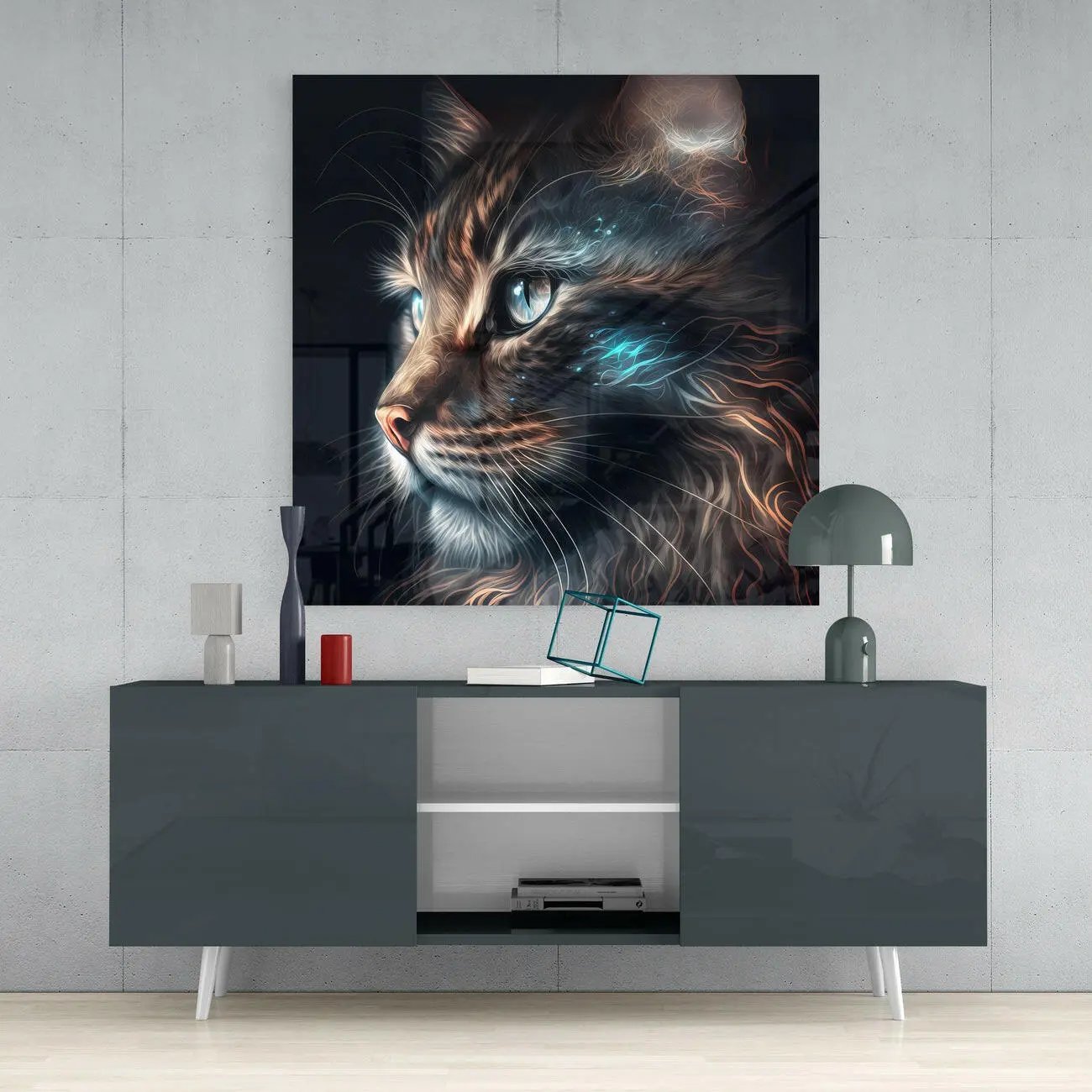 Cat Glass Wall Art  || Designers Collection