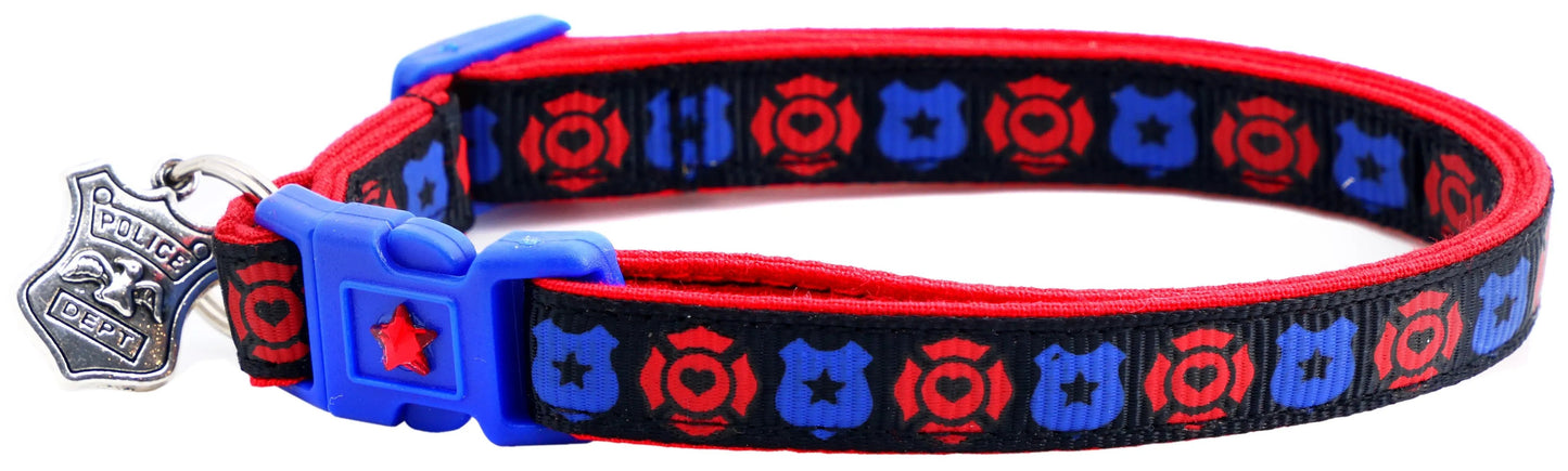 Fire and Police Badges Cat Collar
