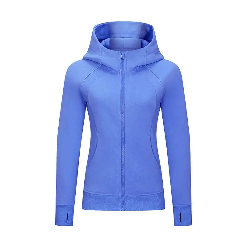 Xsunwing Custom Logo Fitness Coat Sports Wear Outwear Women Running Jackets With Thick Full Zip up Face Hoodie Sweater WDQ028-9