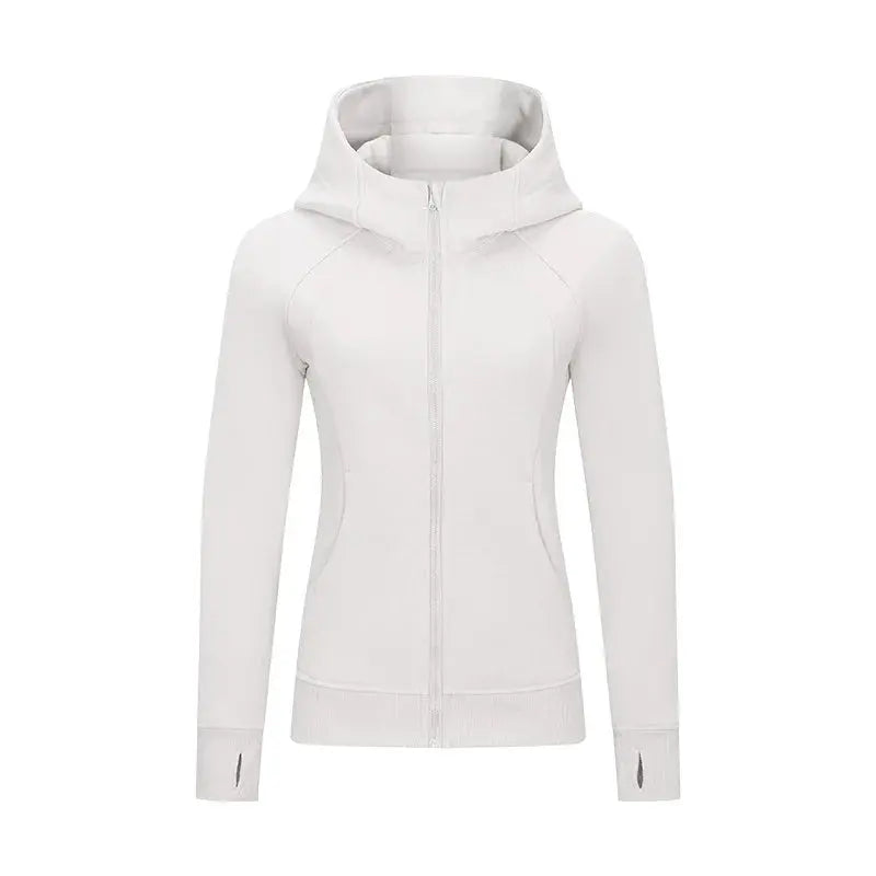 Xsunwing Custom Logo Fitness Coat Sports Wear Outwear Women Running Jackets With Thick Full Zip up Face Hoodie Sweater WDQ028-8