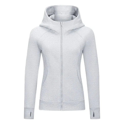 Xsunwing Custom Logo Fitness Coat Sports Wear Outwear Women Running Jackets With Thick Full Zip up Face Hoodie Sweater WDQ028-11