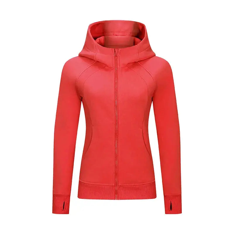 Xsunwing Custom Logo Fitness Coat Sports Wear Outwear Women Running Jackets With Thick Full Zip up Face Hoodie Sweater WDQ028-7