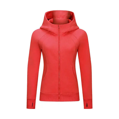Xsunwing Custom Logo Fitness Coat Sports Wear Outwear Women Running Jackets With Thick Full Zip up Face Hoodie Sweater WDQ028-7