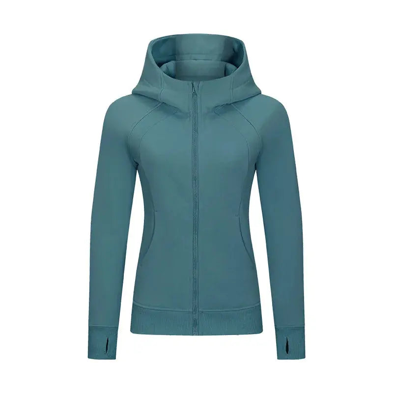 Xsunwing Custom Logo Fitness Coat Sports Wear Outwear Women Running Jackets With Thick Full Zip up Face Hoodie Sweater WDQ028-10