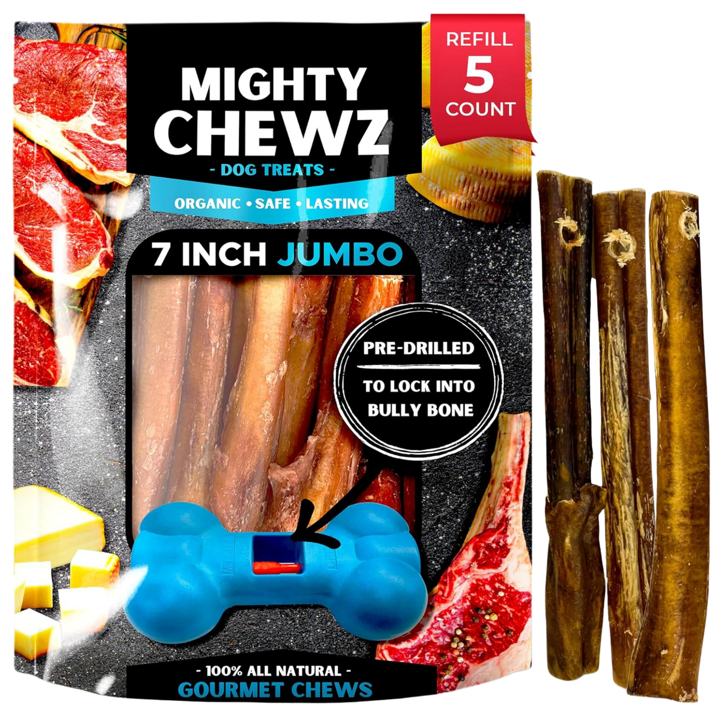 7" Jumbo Bully Sticks - Refill Pack