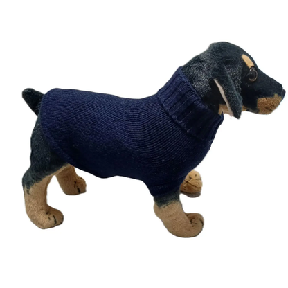 Plain Knit Ribbed Collar Dog or Cat Regenerated Cashmere Fineness 5