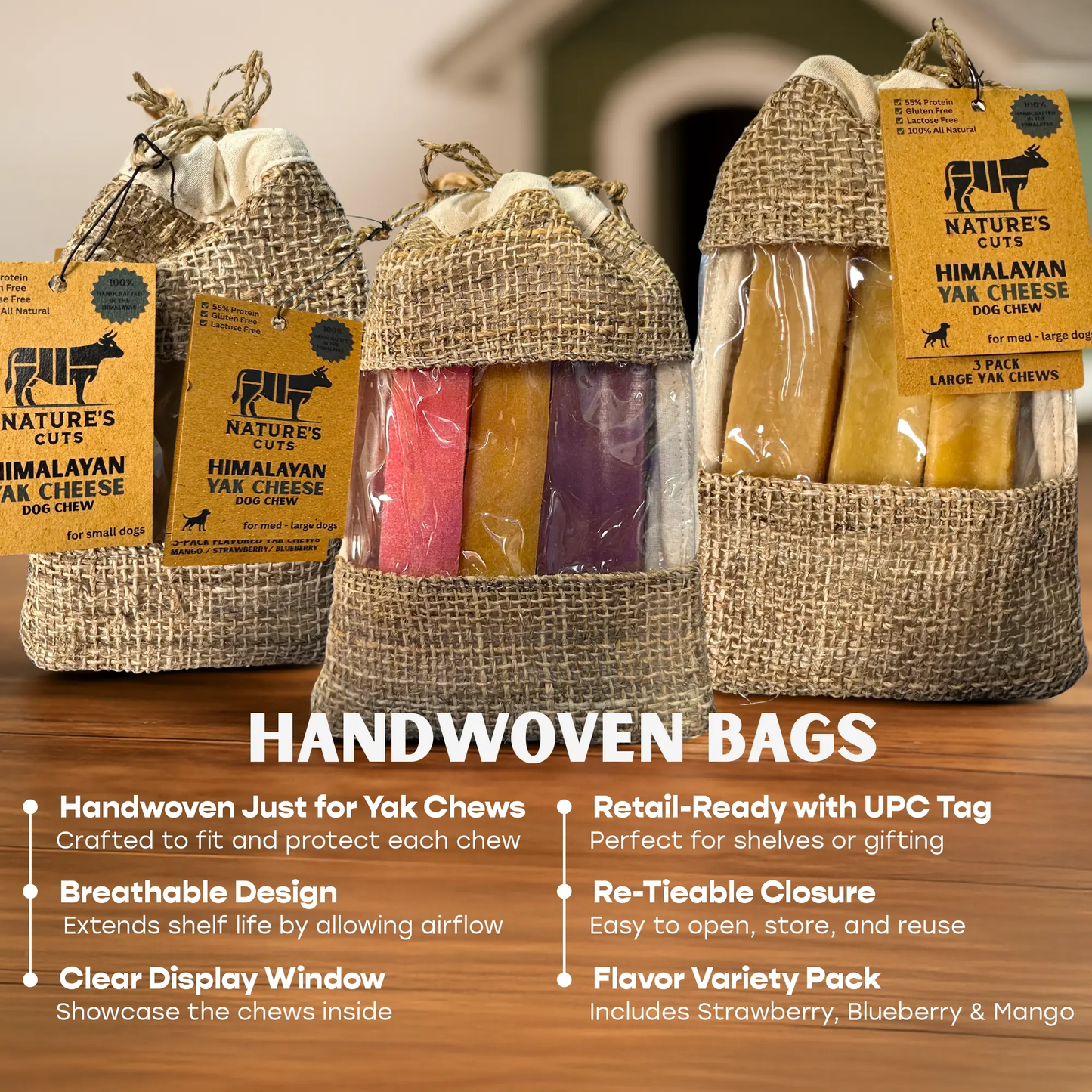 Small Yak Cheese (4 Pack) in Hand Woven Bag