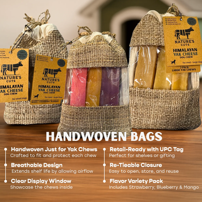 Small Yak Cheese (4 Pack) in Hand Woven Bag