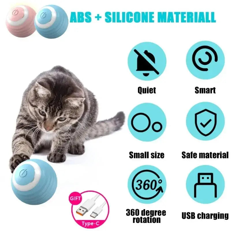 Smart 360° Rotating Cat & Dog Toy Ball