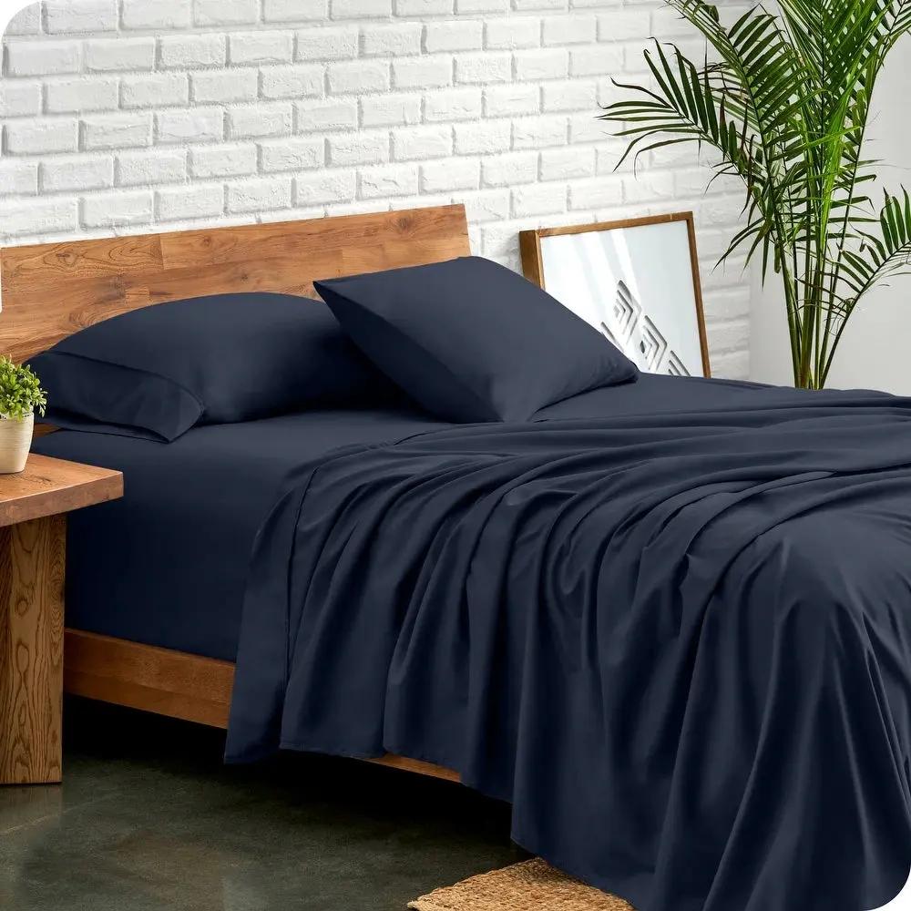 NNEDSZ Ddecor Home 1500 Thread count Premium Cotton Blend Indigo King Sheet Set by Ddecor Home