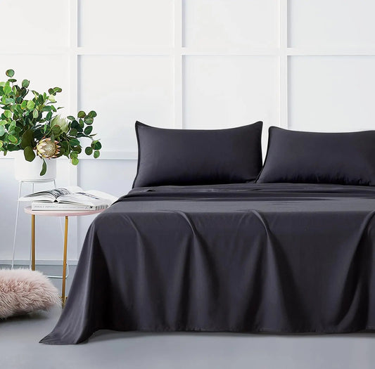 NNEDSZ Bamboo Microfibre Sheet Set - Charcoal - Double