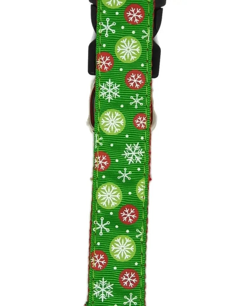 NNEDSZ Christmas Dog Leashes 1.2m - Moondidley Pets Green Snow Flakes
