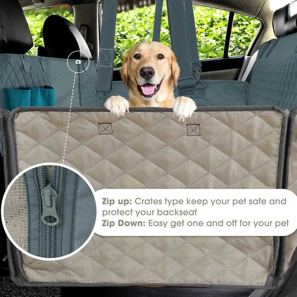 NNEDSZ Heavy Duty Dog Car Seat Cover with Side Flaps, Waterproof Pet Back Seat Cover,  Non-Slip  Scratchproof Dog Hammock for Cars, Trucks and SUVs