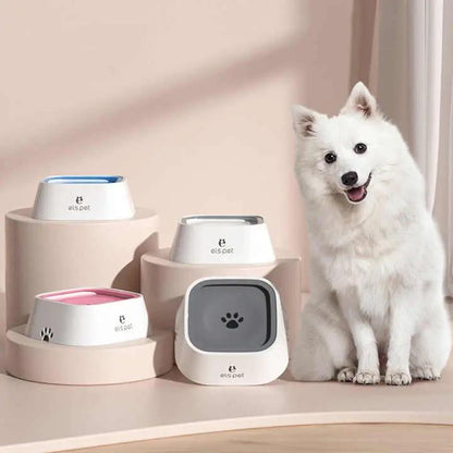 NNEDSZ Blue Anti-Spill Floating Pet Water Bowl for Dogs and Cats - 1L Capacity, Splash-Proof and Anti-Wet Mouth Design