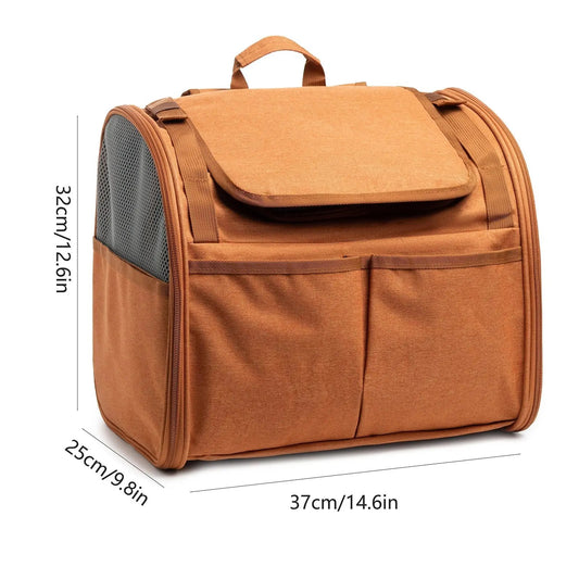 NNEDSZ Grey Pet Carrier Backpack - Comfortable and Stylish for Cats and Small Dogs