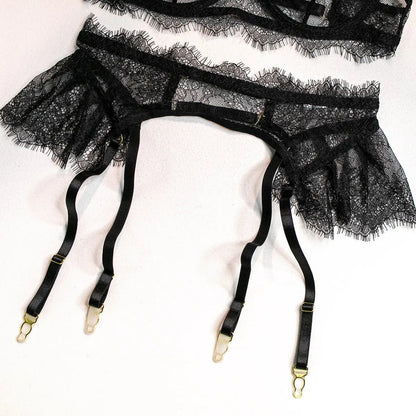 Wholesale Sexy Lace Bra and Panties Set with Feather Details-19