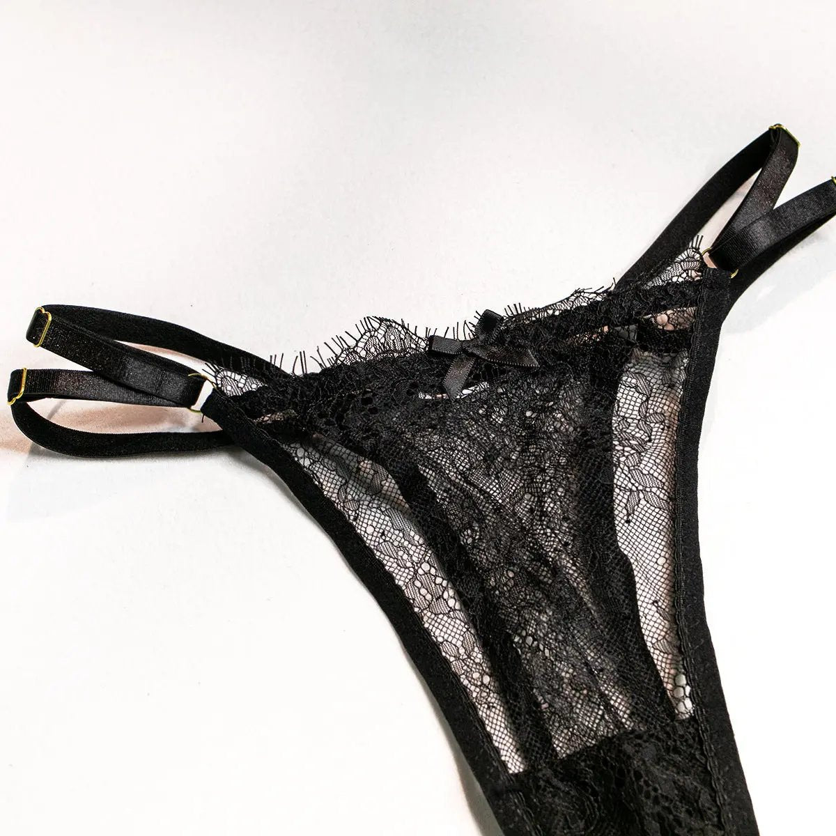 Wholesale Sexy Lace Bra and Panties Set with Feather Details-21