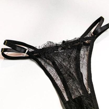 Wholesale Sexy Lace Bra and Panties Set with Feather Details-21