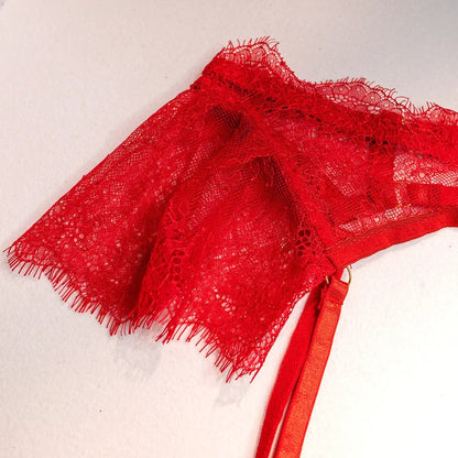 Wholesale Sexy Lace Bra and Panties Set with Feather Details-13