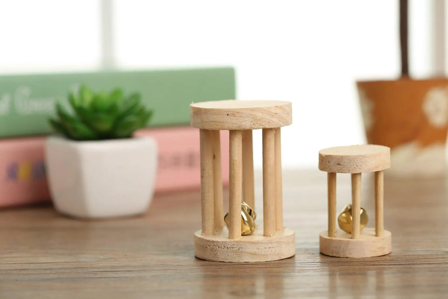 Wooden Pet Toy Combo: Hamster Bunny Parrot Cat Dog Molar Fun!