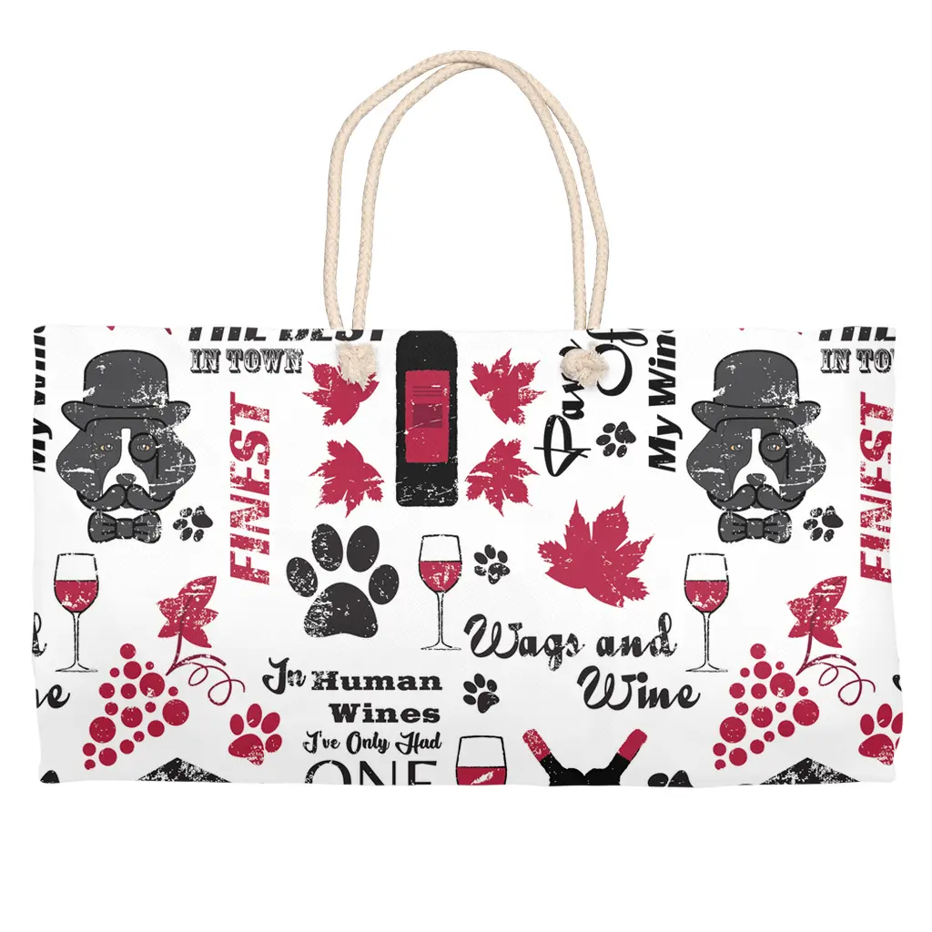 Wags and Wine Weekender Tote
