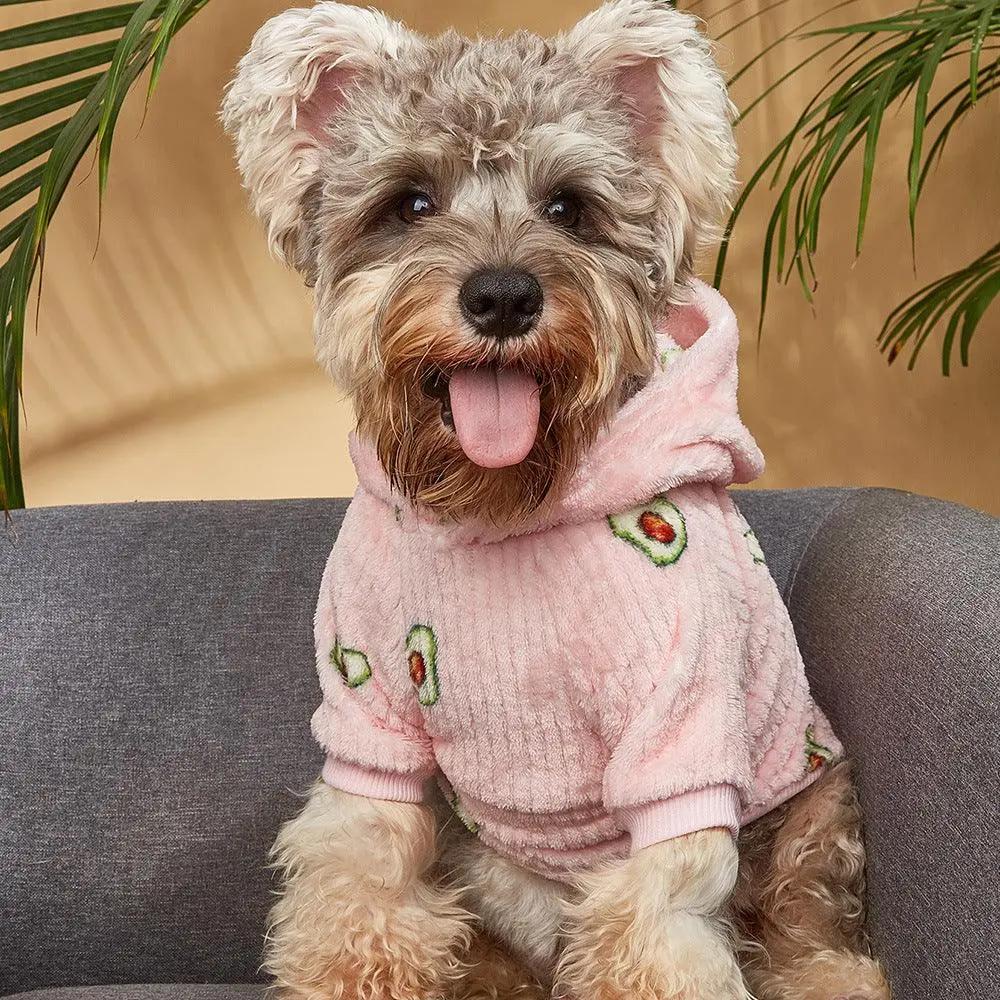 Fashionable Pet Avocado Print Hoodie For Cats And Dogs