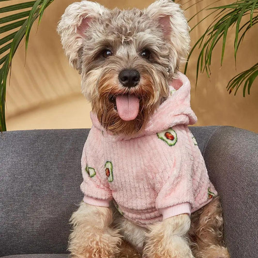 Fashionable Pet Avocado Print Hoodie For Cats And Dogs