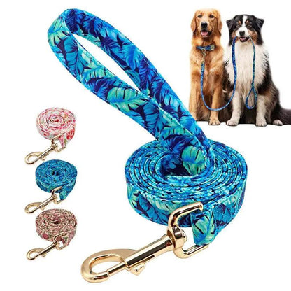 Nylon Floral Dog Walking Rope - Stylish And Sturdy Leash For Your Pup