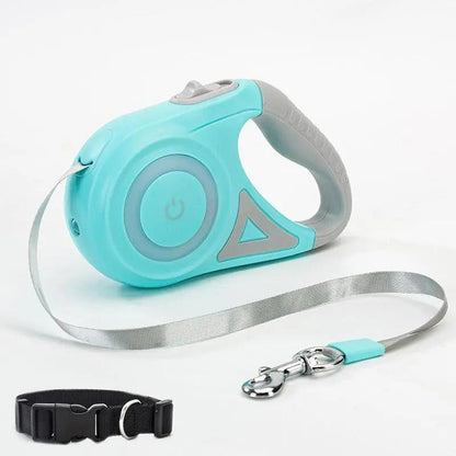 Automatic Pet Dog Cat Traction Rope With Retractable Leash And Collar