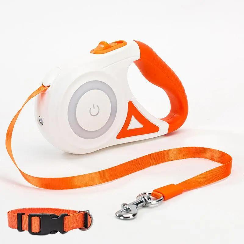 Automatic Pet Dog Cat Traction Rope With Retractable Leash And Collar