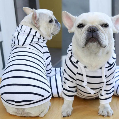 Striped Pet Dog Cat Hoodie Sweater - Stylish And Cozy Apparel For Your Furry Friend