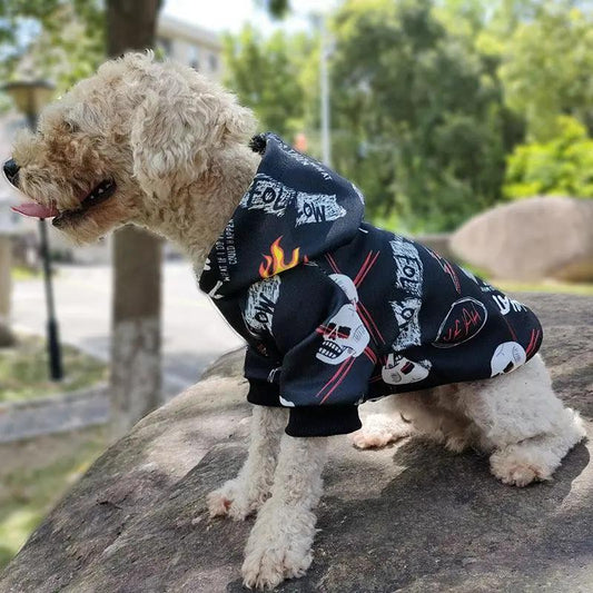 Skull Camo Pet Hoodie: Stylish Two-Legged Outfit For Dogs