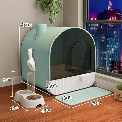 Ultimate Odor-Free Enclosed Cat Litter Box With Smart Features