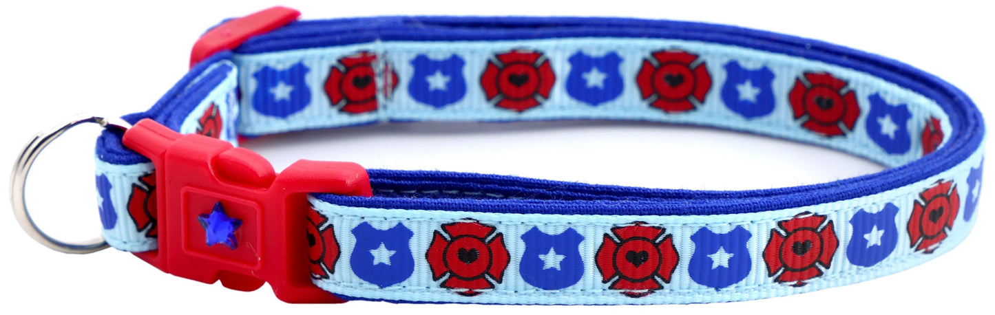 Fire and Police Badges Cat Collar
