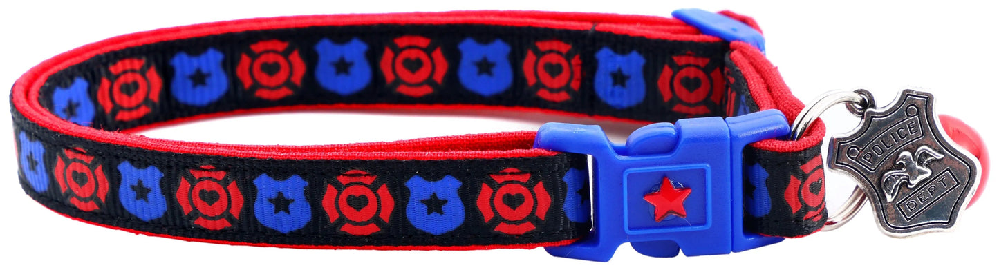Fire and Police Badges Cat Collar