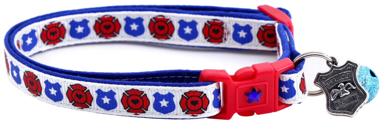 Fire and Police Badges Cat Collar